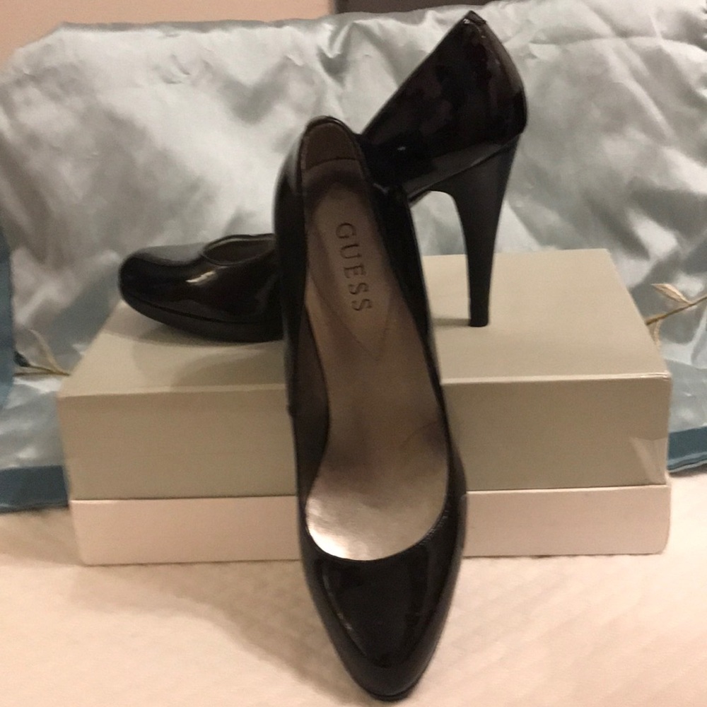 Guess Black Patent Leather Heels